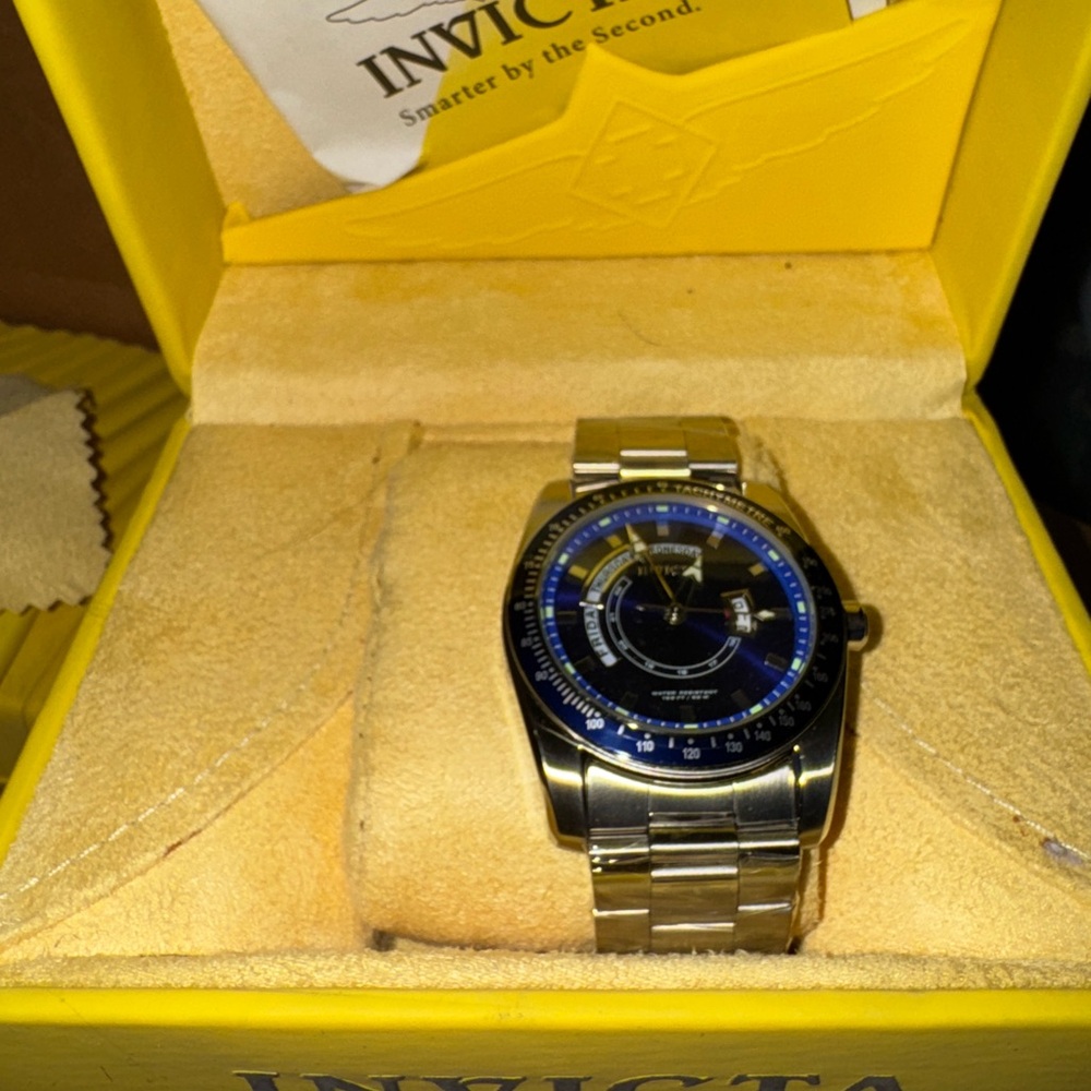 Invicta Watch with Blue Accents - wider